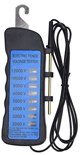 Neon-Zaunspannungsprüfer 12KV 2000 12000V 8 Anzeigeleuchten, ABS-Material, Großer Spannungsmessbereich, Wasserdicht für Landwirtschaftliche Betriebe
