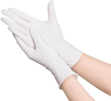 Areso Guantes Latex Desechables 100 Unidades, Guantes Blancos, Guantes Latex Desechables Talla M, S, L, XL. Guantes Latex Sin Polvo, Guantes Desechables (100, M)