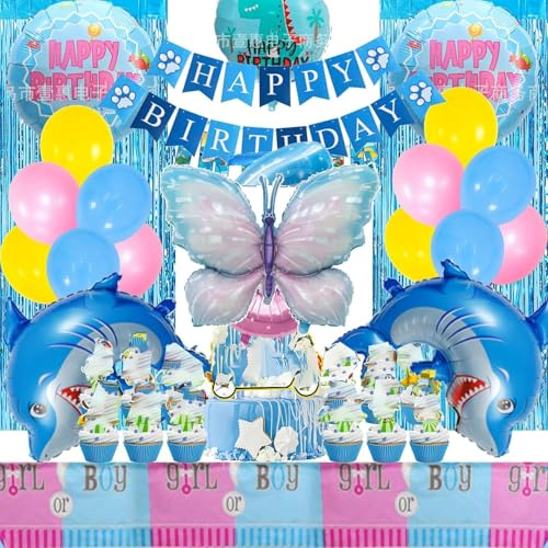 SABAN Geburtstagsdeko Ballon 1 Jahre Baby, 39 Stück 1 Jahre Mic-ke Maus Geburtstag Deko Set, 3D Mini Folienballon mit Exquisit Banner, Tortendeko, Party Dekoration für Kinder (Rot)