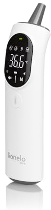 LIONELO FEVERSCAN - Termómetro de contacto para bebés y adultos, medición en 1 segundo desde la frente del oído, medición de temperatura ambina y comida, alarma de memoria 40 misuraciones, modo