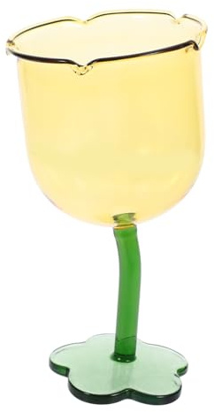 MAGICLULU Gobelets En Verre En Forme De Fleur Verres À Cocktail Verres À Vin Verres À Pied Pour Fêtes