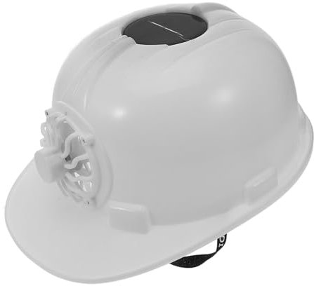 OKUMEYR Weißer Solarhelm mit Solarventilator für Bauarbeiter Sonnenmütze Herren mit Kühlung und Sonnenschutz für Sommerurlaub und Outdoor Bauarbeiten