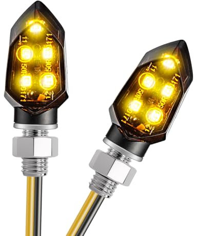 CICMOD 2 Stück Motorrad LED Blinker, Mini Blinker E geprüft Microblinker Universal Smoked LED Blinker für Scooter Quad Roller Cruiser