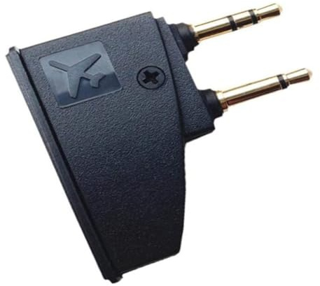 Ronlok - Adaptador de casco para avión con de auriculares para avión, adaptador de vuelo para auriculares con de 3,5 mm mono a 2 tomas de 3,5 Mm, compatible con QC45 QC35 QC3 QC25 QC20.