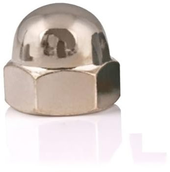 KEBLIN 1–10 Stück M3 M4 M5 M6 M8 M10 M12 Kohlenstoffstahl-Überwurfmutter, Kugelkopf-Überwurfmutter, dekorative Hutmutter, vernickelt/schwarzer Zink-Stil(Nickel Plated,M8-3pcs)