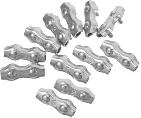 SOLUSTRE 12stücke Drahtseilklemmen Kabelklemme Seilclip Metallklemme Für Elektrozaun Outdoor Indoor Spleißgerät Zubehör