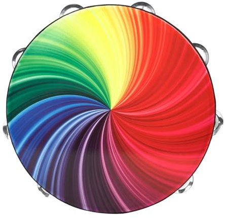 Vaguelly Tambourin Handtrommel Tamburin für Erwachsene kinderschlagzeug kindertrommel trommeln handgehaltene Tamburin-Trommel Trommelglocke für Trommelfell aus Polyester