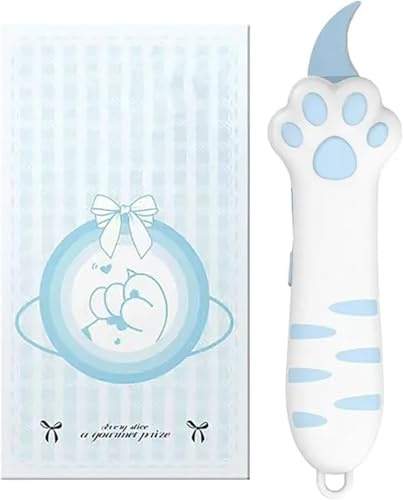 MOFFNNOL Cat Paw Box Cutter, 2025 Nuovo Coltello a Forma di Artiglio di Gatto Retrattile, Coltello Multiuso Multiuso, Mini taglierino Portatile Carino, per Ragazza Donna