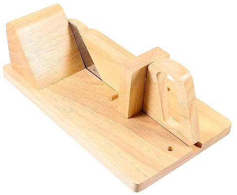 Holibanna Wood Sausage Slicer and Stainless Steel, Oak Meat Slicing Tool for Kitchen Use, Sausage and Ham Cutting Gadget for Home Cooking