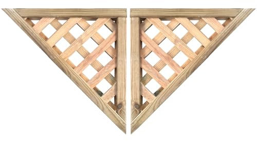 Urban Diamond Corner Trellis, 1.5ft x 1.5ft Framed Lattice (2 Pack)