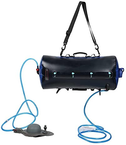 Tragbare Outdoor-Dusch-Wassertasche mit Fußpumpe, Wandern, Camping, Picknick, Schwimmen, Bad