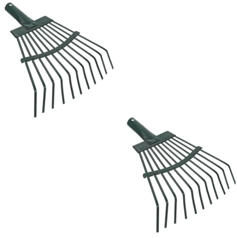 2 Piezas Rastrillo de Jardín para Limpieza de Herramienta de Jardinería para Césped y Césped Artificial para Recolección Residuos