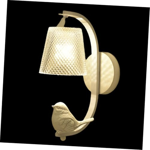 TEHAUX Nordische Vogel Wandleuchte E27 12w LED Weiß für Kinderzimmer | Modernes Eisen Glas Kunstharz, 1 Stück, Einfache Montage, Schlafzimmerbeleuchtung