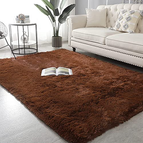 Tappeto spesso in finta pelle di agnello, 200 x 200 cm, morbido, antiscivolo, assorbente, in finta pelliccia, per camera dei bambini, beige scuro, accogliente, design simile alla lana di agnello