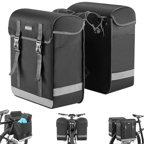 33L Bike Pannier Bag Double Side Rear Rack Bicycle Bag for Rear Carrier Waterproof Ebike Trunk Storage Cycling Carrier Multi-Function Bicycle Seat Trunk Panniers Pouch Cycling Accessories