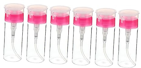 SHERCHPRY Bouteille De Dissolvant Pour Vernis à Ongles Vide 6 Pièces 100 Ml Plastique Transparent à Presser Pour Manucure Et Nail Art Tête Rouge