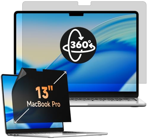 Mamol 360° Filtre de Confidentialité pour MacBook Pro 13 Pouces | (2016-2022, M1,M2) & MacBook Air 13 (2018-2021, M1), Anti Spy/Anti Bleu Lumiére Filtre Confidentialité Air M1 13.3“