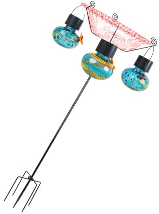 Mangeoire solaire automatique pour oiseaux avec chambre de nourriture visible - Décoration d'extérieur pour les amateurs de la faune et de la faune - Alternative au bain d'oiseaux