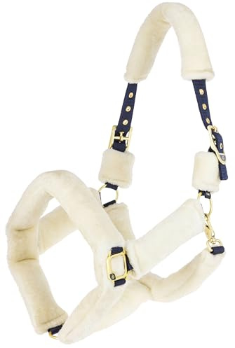 Covalliero Halfter Supersoft 2.0, Pferdehalfter, Navy, Pony, Größe 1, 2-Fach verstellbar, mit Webpelz, strapazierfähig, mit Karabinerhaken