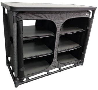 Happy Rhino - Campingschrank Stelvio - Faltschrank - Aufbewahrungsschrank - Camping - Grau - Faltbar