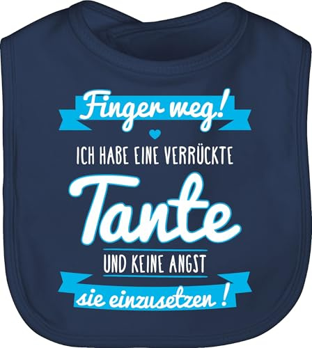Baby Lätzchen - Ich habe eine verrückte Tante Blau - Unisize - Navy Blau - babysachen mit sprüchen aunt neffe babylätzchen lustige babygeschenke tantes teyze kinderlätzchen babygeschenk auntie
