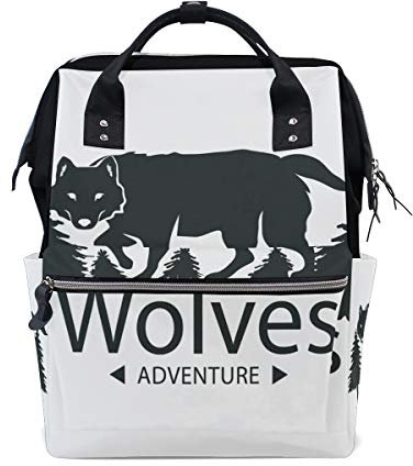 MONTOJ Wolf Sketch Design Canvas Reisetasche Campus Rucksack One Size 7