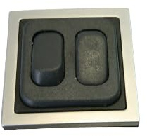 Clearcut - Square Chrome Single Surround - Support Frame - Double Light Switch - Campervan and Motorhome