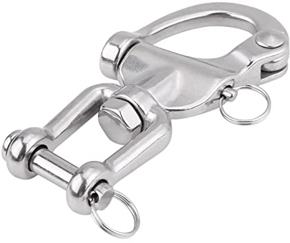 schäkel edelstahl drehgelenk + Schäkel für Segelboote 316 Edelstahl Jaw Swivel Snap Schäkel für Segelboote Spinnaker Halyard(128mm)