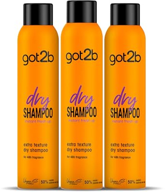 Got2b - Trockenshampoo Extra Textur - 3 Stück 200 ml (600 ml) - Erfrischt Ihr Haar sofort - optimal für Frisuren