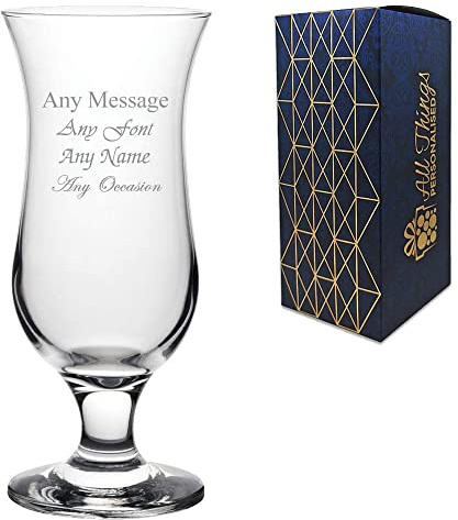 Personalised Engraved 16.5oz Squall Cocktail Glass with Gift Box, Personalise with Any Message for Any Occasion