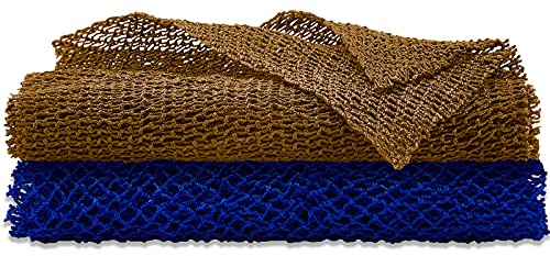 2 Esponjas Africanas Red de Cuerpo Exfoliante Africano Depurador Exfoliante de Cuerpo de Baño Depurador de Espalda para Alisar la Piel Uso Diario Relleno de Bajos(Azul, Verde Ejército)