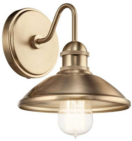 Kichler Clyde 1 Light Bathroom Vanity in a Rich Champagne Bronze Finish, for Bathrooms, (7.25 H x 7.5 W x 8.25 Ext.), 45943CPZ
