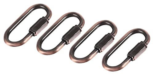 YOKIVE 4Stk Kette Verbinder Kettenschloss Schnellverschluss Groß für Licht Schlüssel Camping Rucksack Seil (Rot Bronze 4mm Dicke)