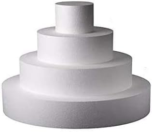 Generico Kit basi Torta 4 Forme circolari in polistirolo per Cake Design, Altezza 10cm basi 10cm, 20cm, 30cm e 40cm