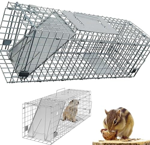 Mausefalle Lebend in 61x19x21cm, Tierfreundliche Mäusefalle Lebend mit Tragegriff, Lebendfalle Maus Hygenische Rattenfalle Lebend Wiederverwendbare Wühlmausfalle, Katzefalle, Kaninchenfalle