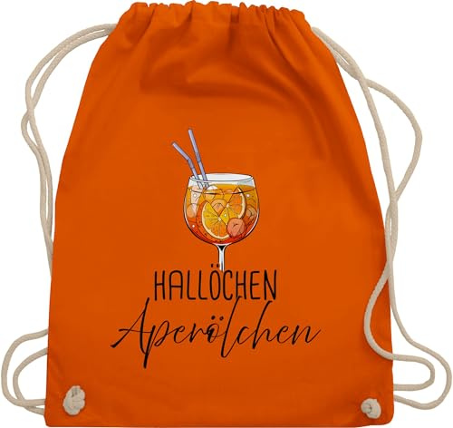 Turnbeutel Rucksack - Karneval & Fasching - Taschen - Hallöchen Aperölchen I Aperol Spritz Mädelsabend I Aperol Spritz Geschenk - Unisize - Orange - beutel festival karnevalsbeutel faschings sauf
