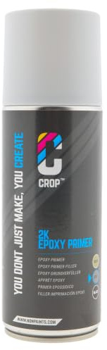 CROP 2K Epoxy Grundierung Spraydose Grau 400ml - Starker Rostschutz & hohe Füllkraft - 2-Komponenten Epoxidprimer, chemikalienbeständig, überlackierbar - Profi-Finish