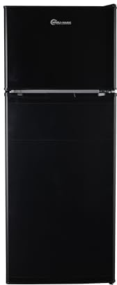 SIMPLI-MAGIC 79565 4.0 Cu.Ft. Double Door Freezer, Mini Fridge for Office,Dorm, Bedroom,Adjustable Thermostat Refrigerator, Black
