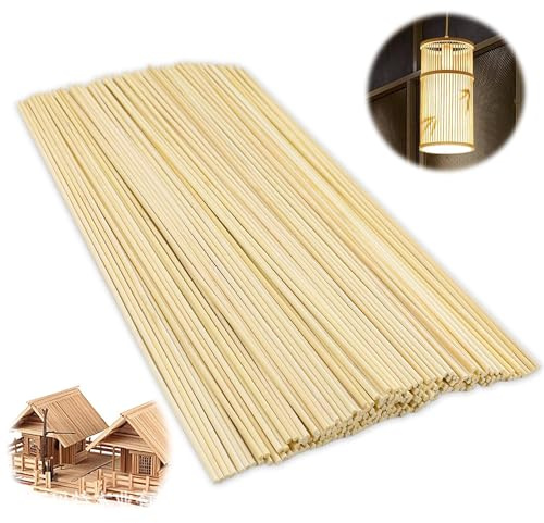 Tyafzzn 200 Stück Holzstäbchen zum Basteln, 30 cm x 3 mm Bambusstäbe zum Basteln, Zuckerwatte Stäbchen, Holzstäbe zum Basteln für Heimwerker DIY Handwerk