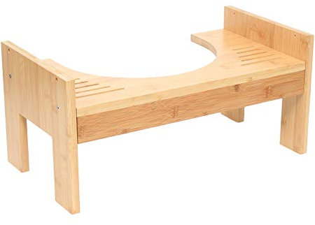 JUDEMII Toilettenhocker Log Farbe, Maximale Ladekapazität 80kg Toilettenstuhl Bambus mit Steckdose Einstellbare Höhenverstellbar 6 cm für Erwachsene und Kinder