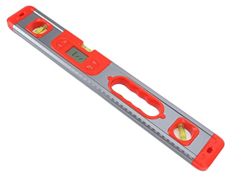 Niveau à bulle numérique, 4 x 90 degrés, 2 x 180 degrés, niveau à bulle électronique professionnel pour mesures (rouge)