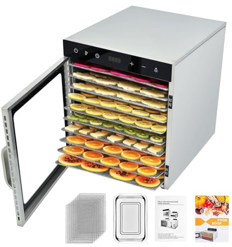 Eastnmythet Food Dehydrator for Jerky, Fruit, Meat, Beef, Herbs, 8/10 Trays Dehydrator Food Dryer, 30-90℃ Freeze Dryer Machine for Home,8 Trays