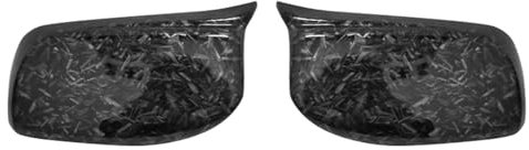 Auto Rückspiegel Kappe Für 5 Series E60 E61 E63 E64 2004–2008 520i 525i 528i 528xi 530i Carbon-Look, Schwarze Rückspiegel-Abdeckkappen Tür Spiegelkappen(Forged Carbon Look)