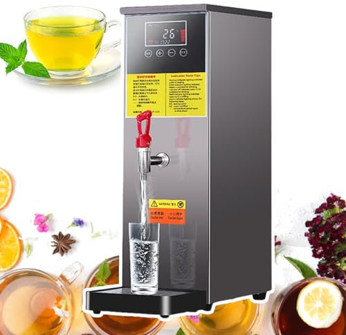 pedenencelia Commercial Water Heaters, Digital Control Panel, 40-100°C Temperature Control, Stainless Steel Automatic Water Heater, Water Boiler, For Hot Drinks For Milk Tea Shop Hotel,Black-50l