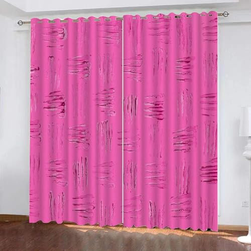 Generisch Vorhang mit Ösen, Streifenvorhang Blickdicht H260 x B140 cm, für das Wohnzimmer, Schlafzimmer und Kinderzimmer, Verdunkelungsvorhänge mit Schallschutzfunktion