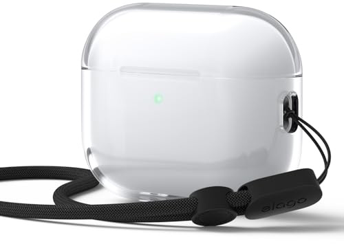 elago Transparente Hülle für AirPods Pro 3 | kabelloses Laden, Karabiner inklusive, transparentes Design, stoßfest (Transparent)