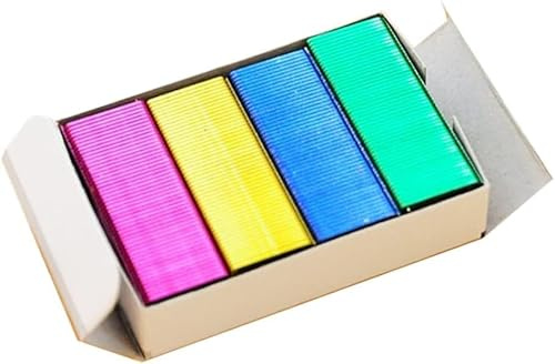Bunte Mini-Heftklammern, Nachfüllpackungen, Standard-Bücher-Heftklammern, Mini-Farbbüro, Hefter und Stanzer (24/6 mm), 800 Stück