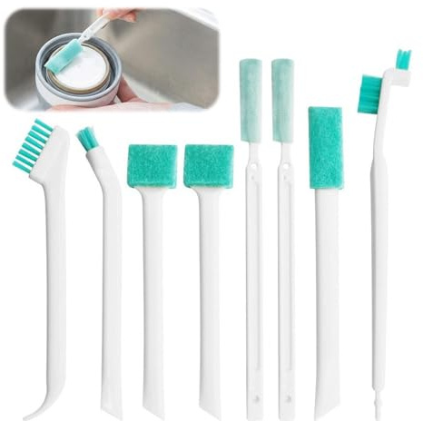 8 Stück Multifunktionale Reinigungsbürste Set, Flaschenbürste Babyflaschen, Schwamm Bürsten Kleine Bürste, Fensterrillen Cleaning Brush, für Küche, Badezimmer, Eismaschinen, Enge Räume