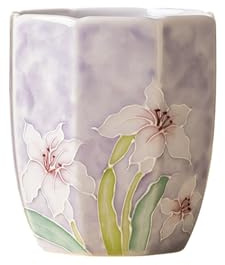 196ml/6oz ceramica dipinta a mano intagliato giglio viola tazza maestro casa fresco kung fu tea set-Lily