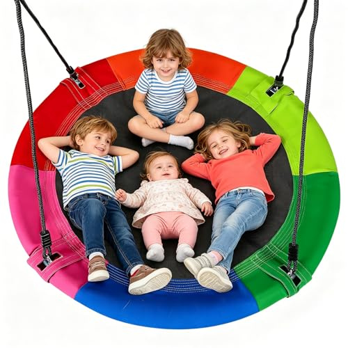 Columpio nido para exteriores de 100 cm, capacidad de carga de 400 kg, 900D Oxford, resistente al agua, para jardín con 2 correas de columpio, ajustable, para interior y exterior, para niños y adultos